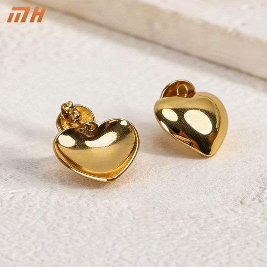 Textured Heart Shape Earrings Drip Depot