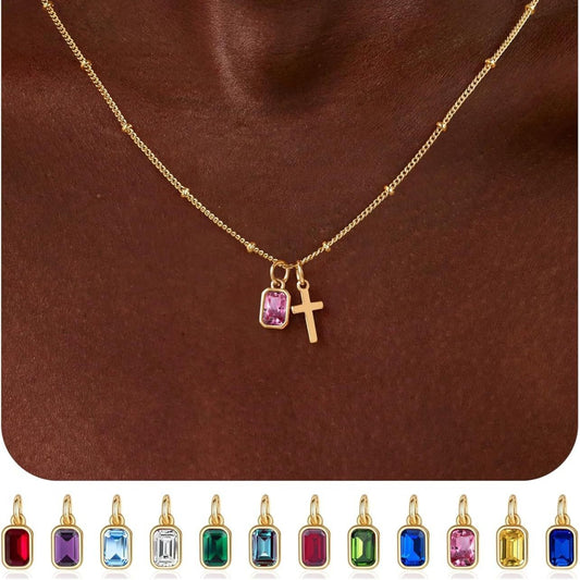 Gold Plated Cross Zircon Necklace
