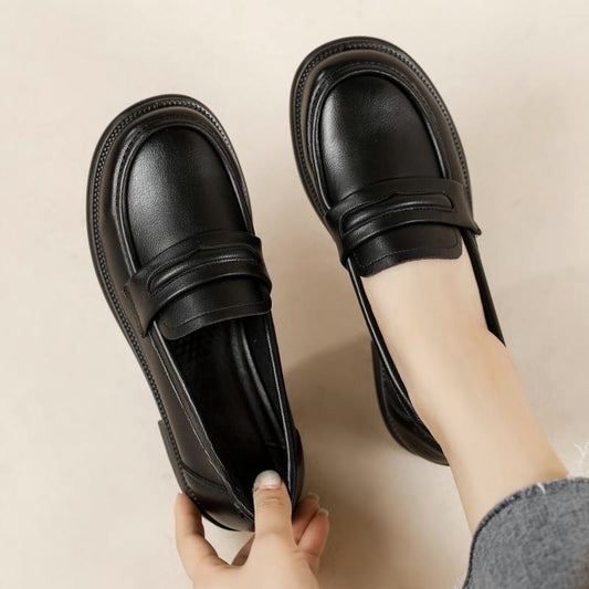Round-Toe Thick-Soled Loafers