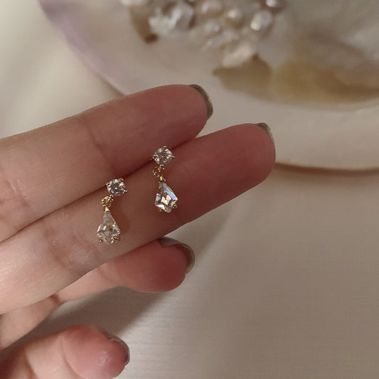 Minimalist Geometric Diamond Earrings