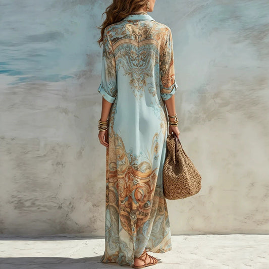 Flowy Retro Print Dress