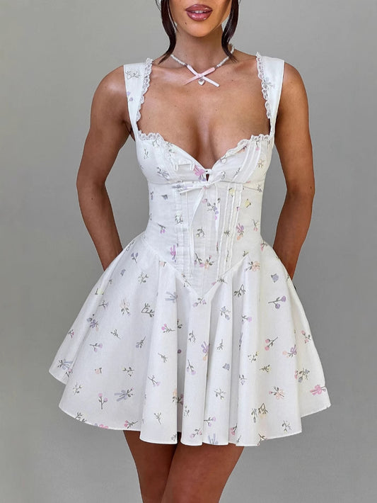 Floral Lace Tube Dress