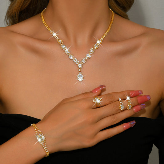 Floral Water Drop Jewelry Set