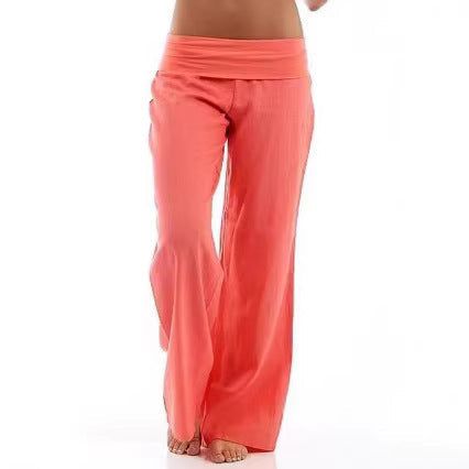 Elastic Waistband Versatile Wide-Leg Elastic Pants Drip Depot