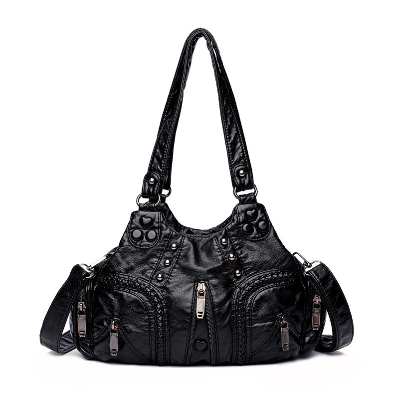 Soft Leather Crossbody Bag with Large Capacity Drip Depot