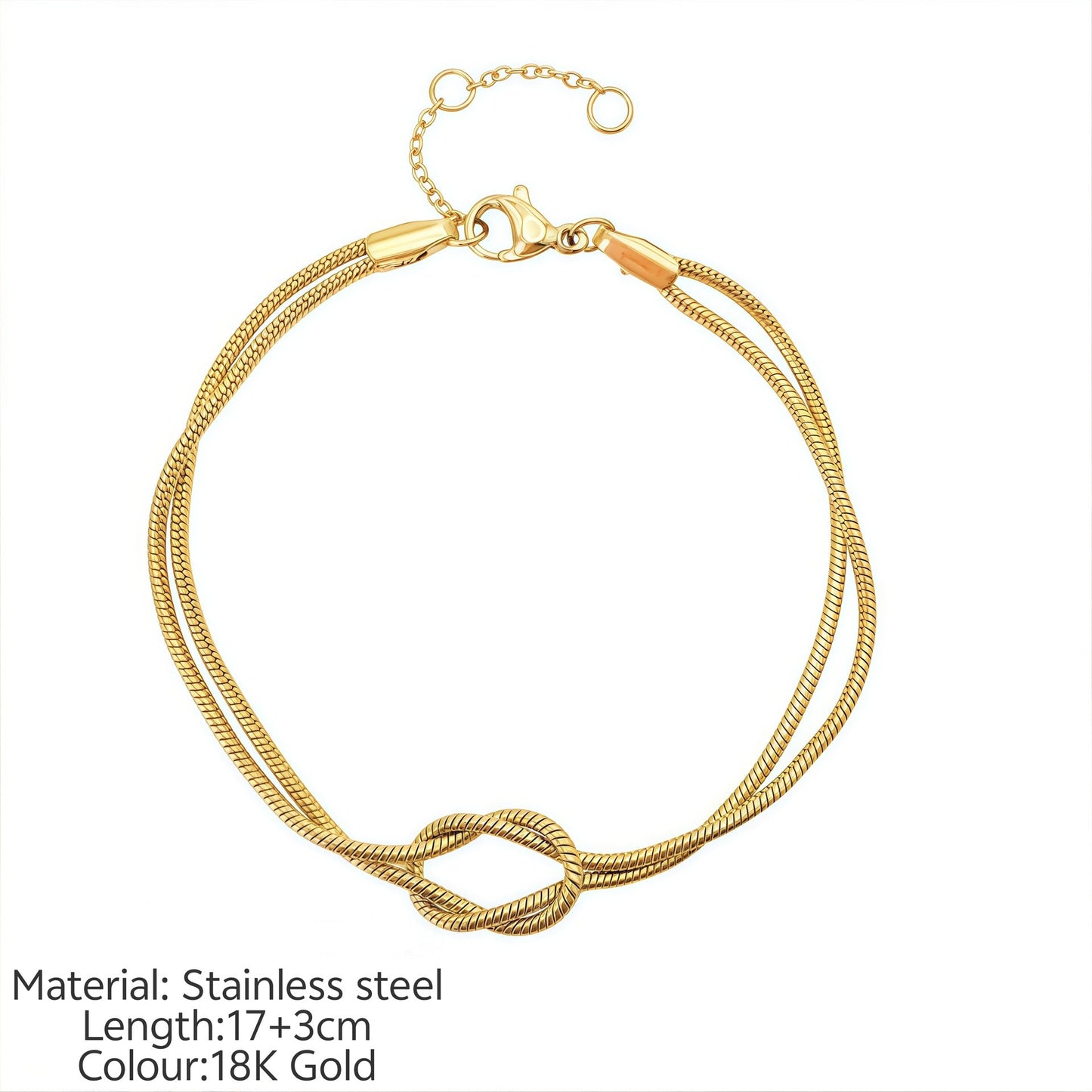 Simple Knotted Snake Bone Chain Stainless Steel Trendy Bracelet Drip Depot