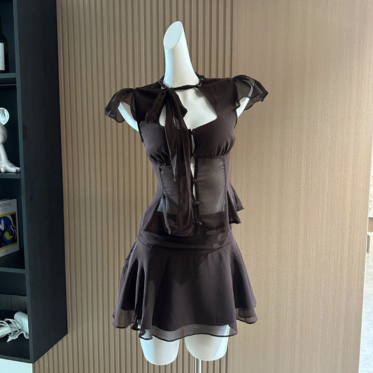 Casual Ruffle Dress Set Drip Depot