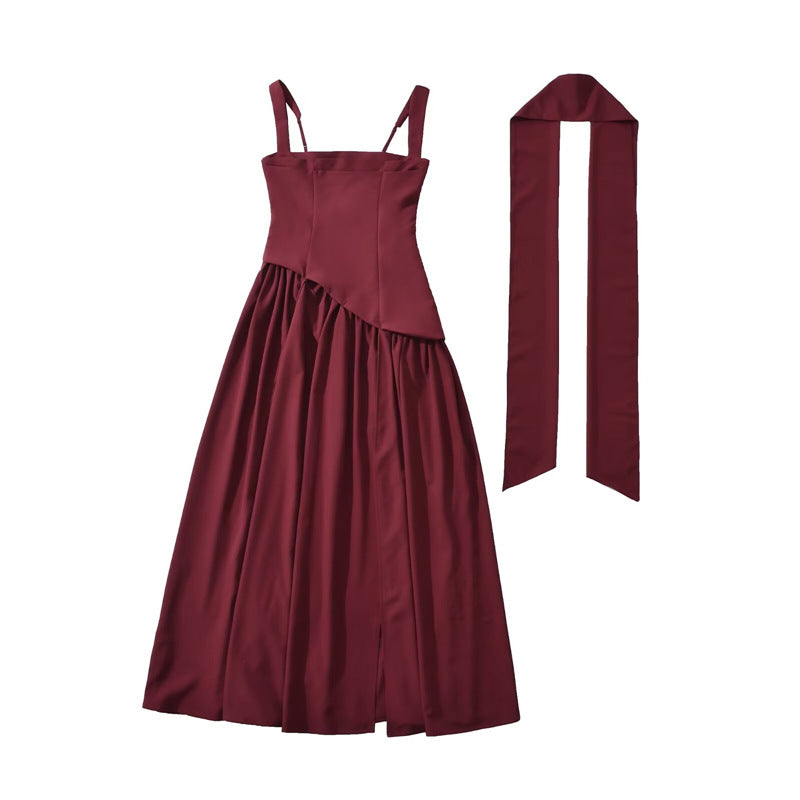 Fitted-waist pleated maxi dress Drip Depot