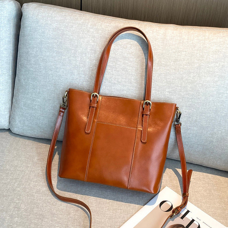 Leather Tote Bag with Adjustable Strap