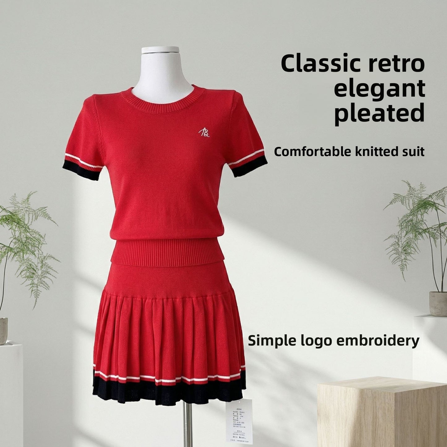 Knit Top and Skirt Set