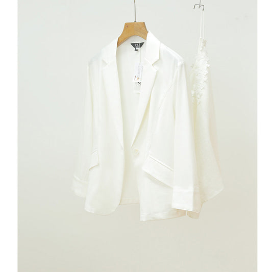 Elegant Linen Blend Blazer for Women