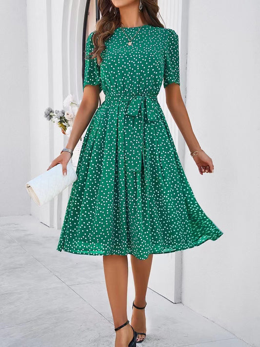 Lace-Up Printed Dress