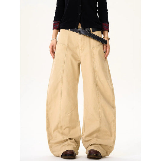 Deconstructed Wide-Leg Cotton Casual Pants Drip Depot