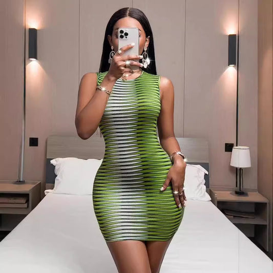 African Print Milk Silk Stretch Dress