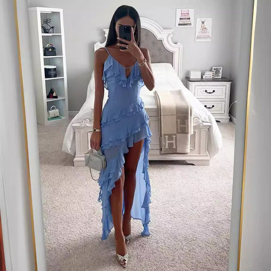 Sleeveless Ruffle Strap Dress