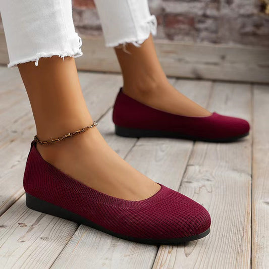 Knitted Flat Bottom Casual Shoes Drip Depot