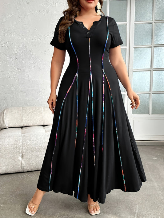 A-Line Contrast Trim Dress