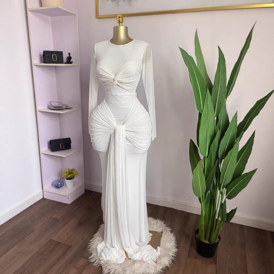 Elegant Long Sleeve Round Neck Bodycon Dress