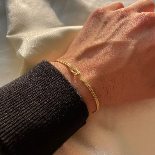Simple Knotted Snake Bone Chain Stainless Steel Trendy Bracelet Drip Depot