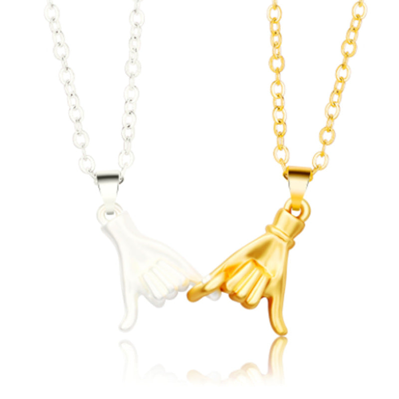 Geometric Hook Couple Pendant Necklace
