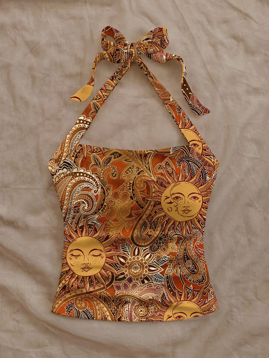 Womens Halter Neck Sling Top