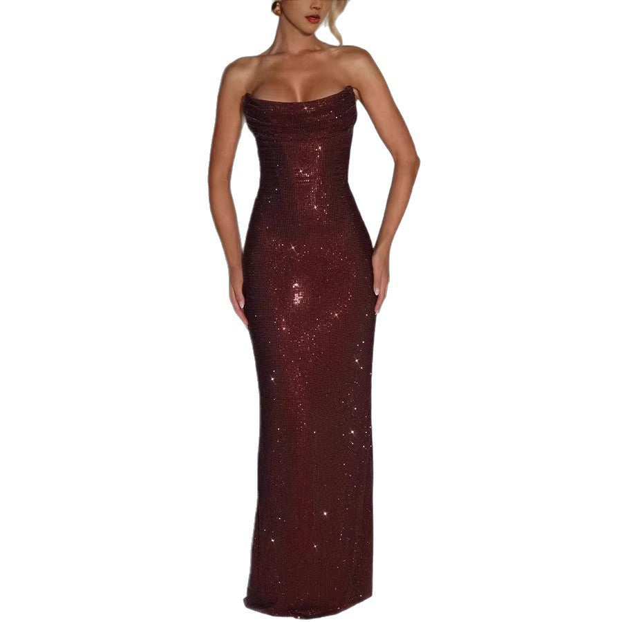 Elegant Sleeveless Sequined Evening Dress Drip Depot
