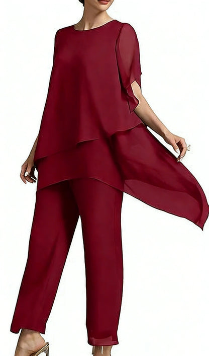 Elegant Chiffon Shirt and Pants Set
