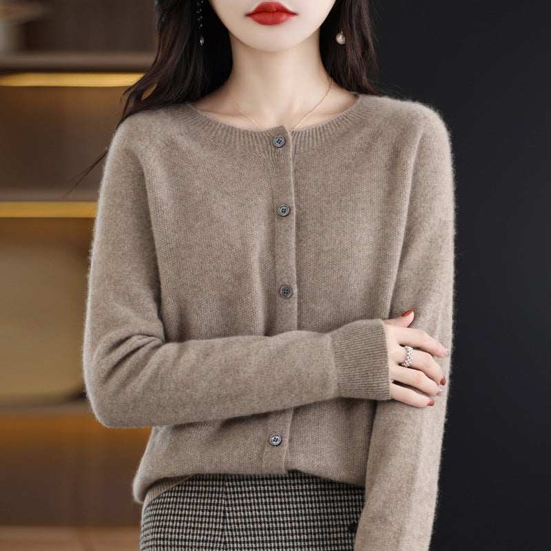 Womens Wool Blend Cardigan Sweater