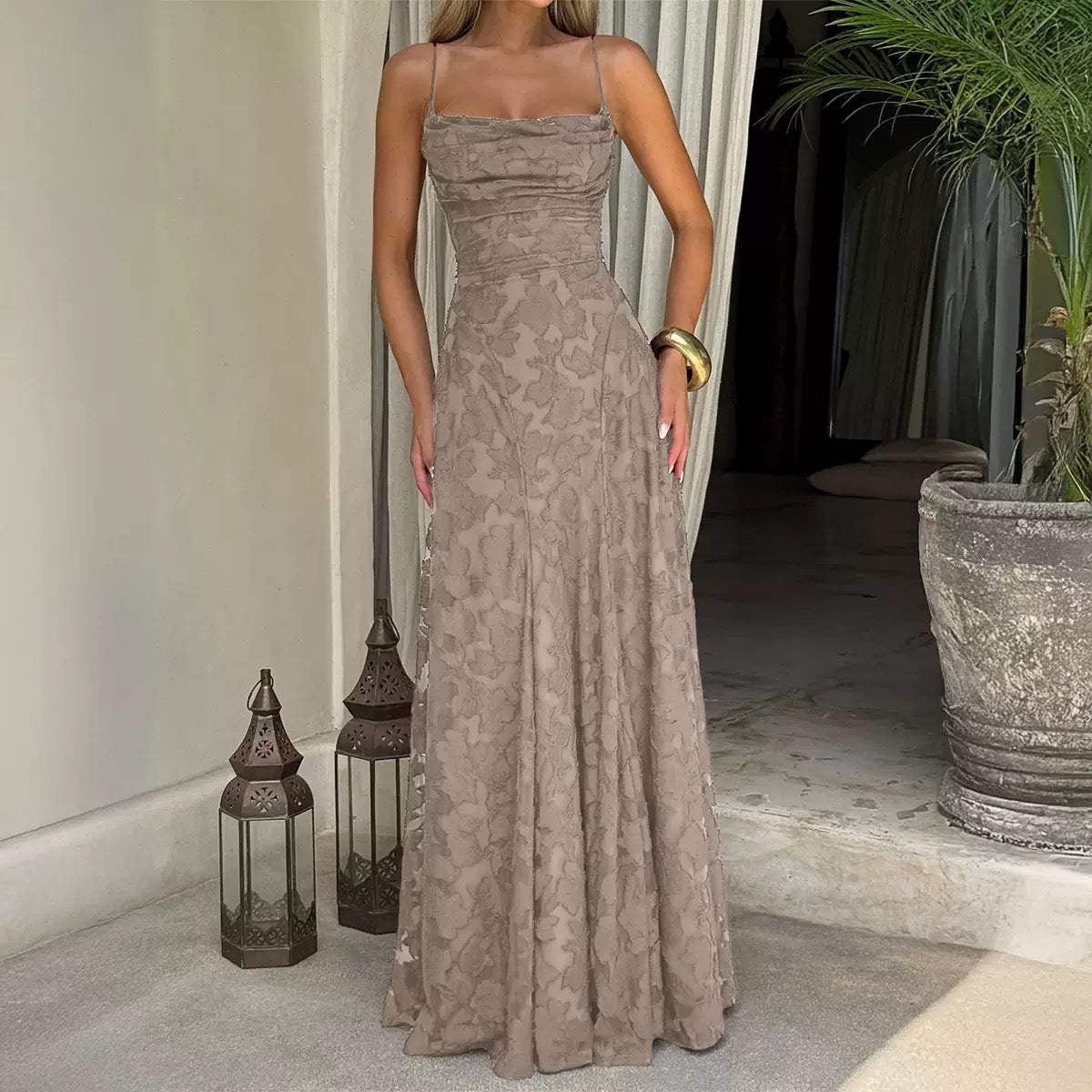 Elegant Lace Backless Evening Dress Drip Depot