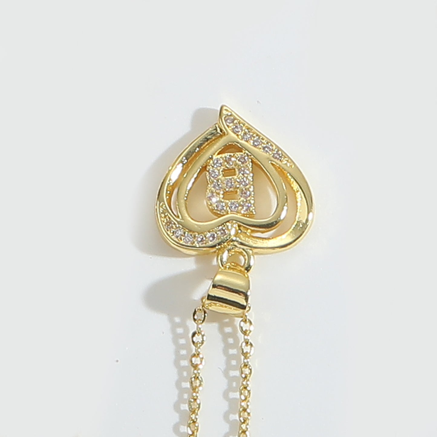 Heart Shape Zircon Letter Necklace