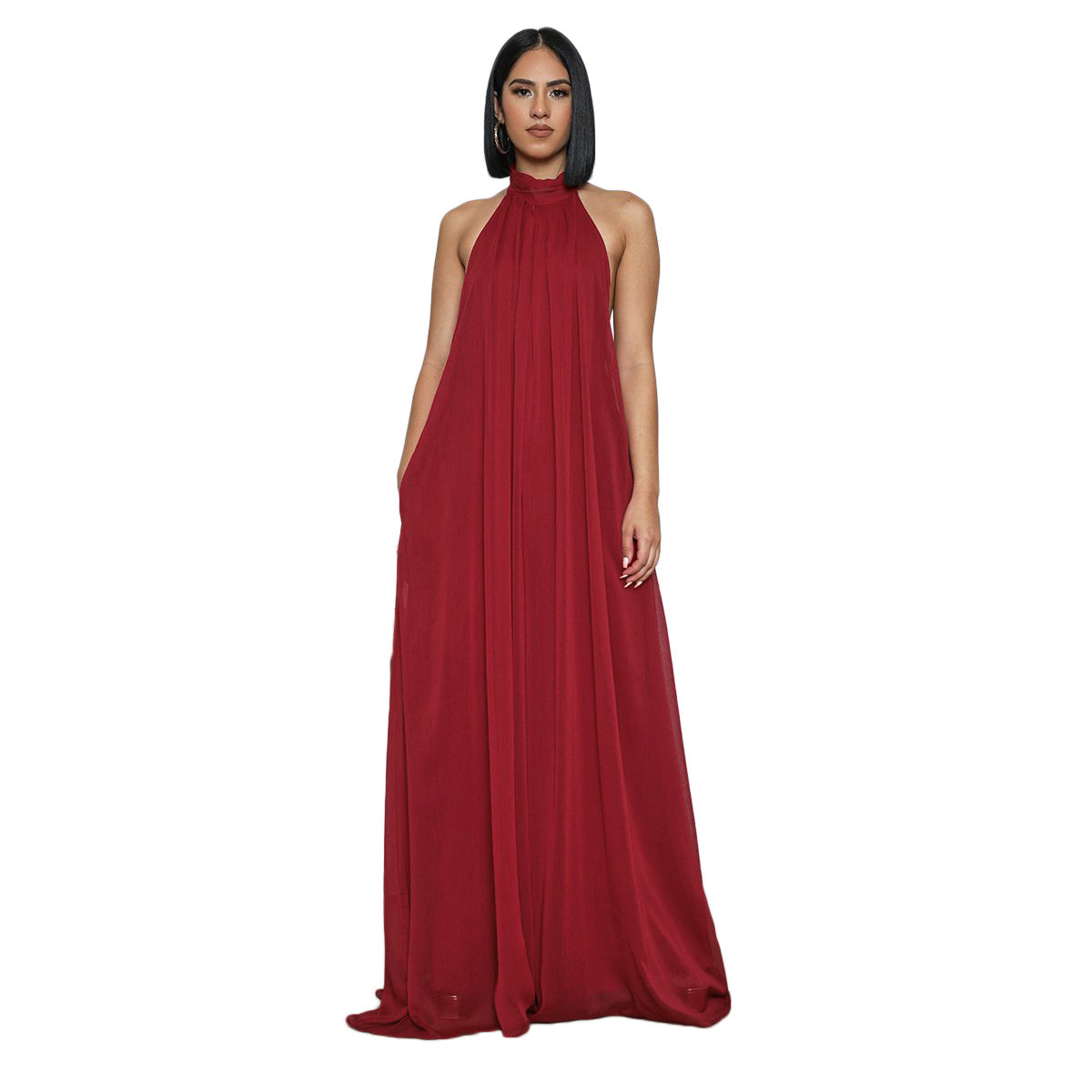 Sleeveless Backless Chiffon Jumpsuit