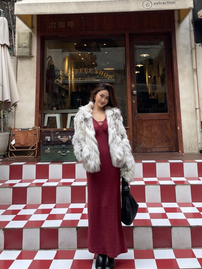 Faux Fur Leopard Print Coat