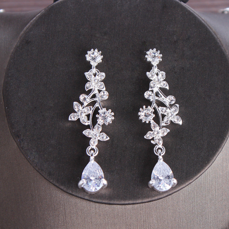 Zircon Necklace and Earrings Set for Wedding