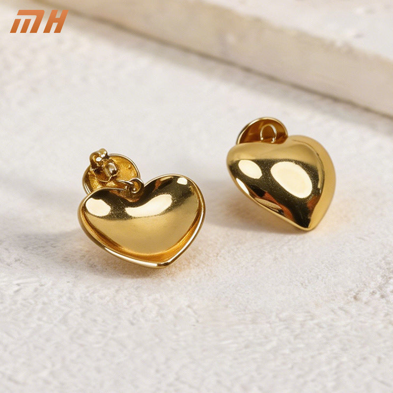 Textured Heart Shape Earrings Drip Depot