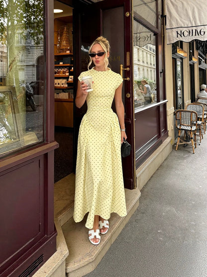 French Classic Polka Dot Knitted Dress