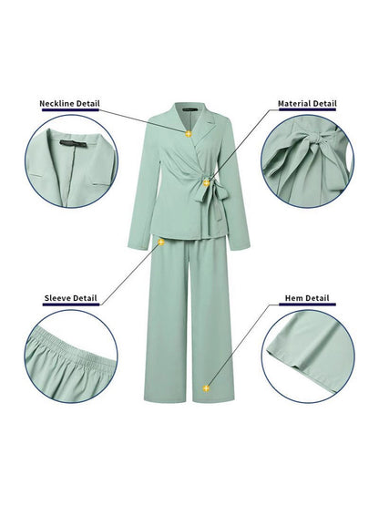 Elegant Tie-Waist Suit Set