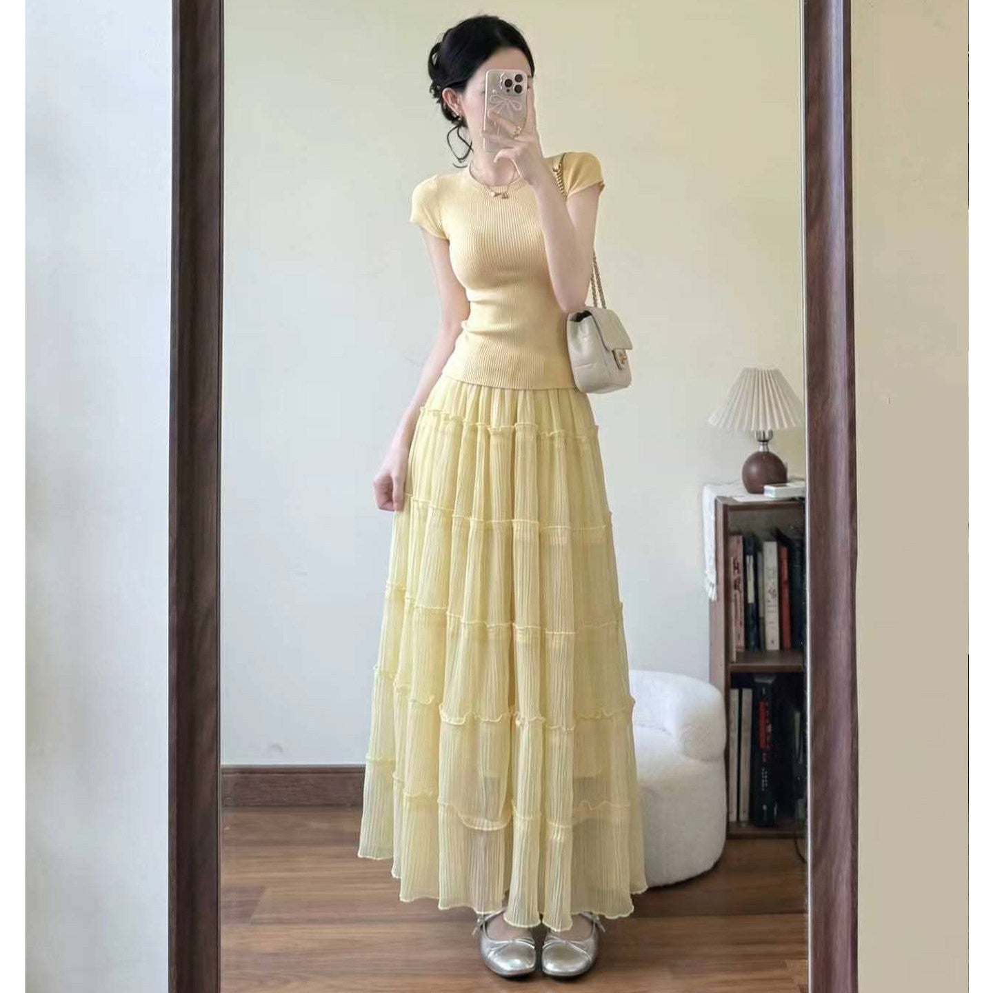 Ruffled Flared Skirt