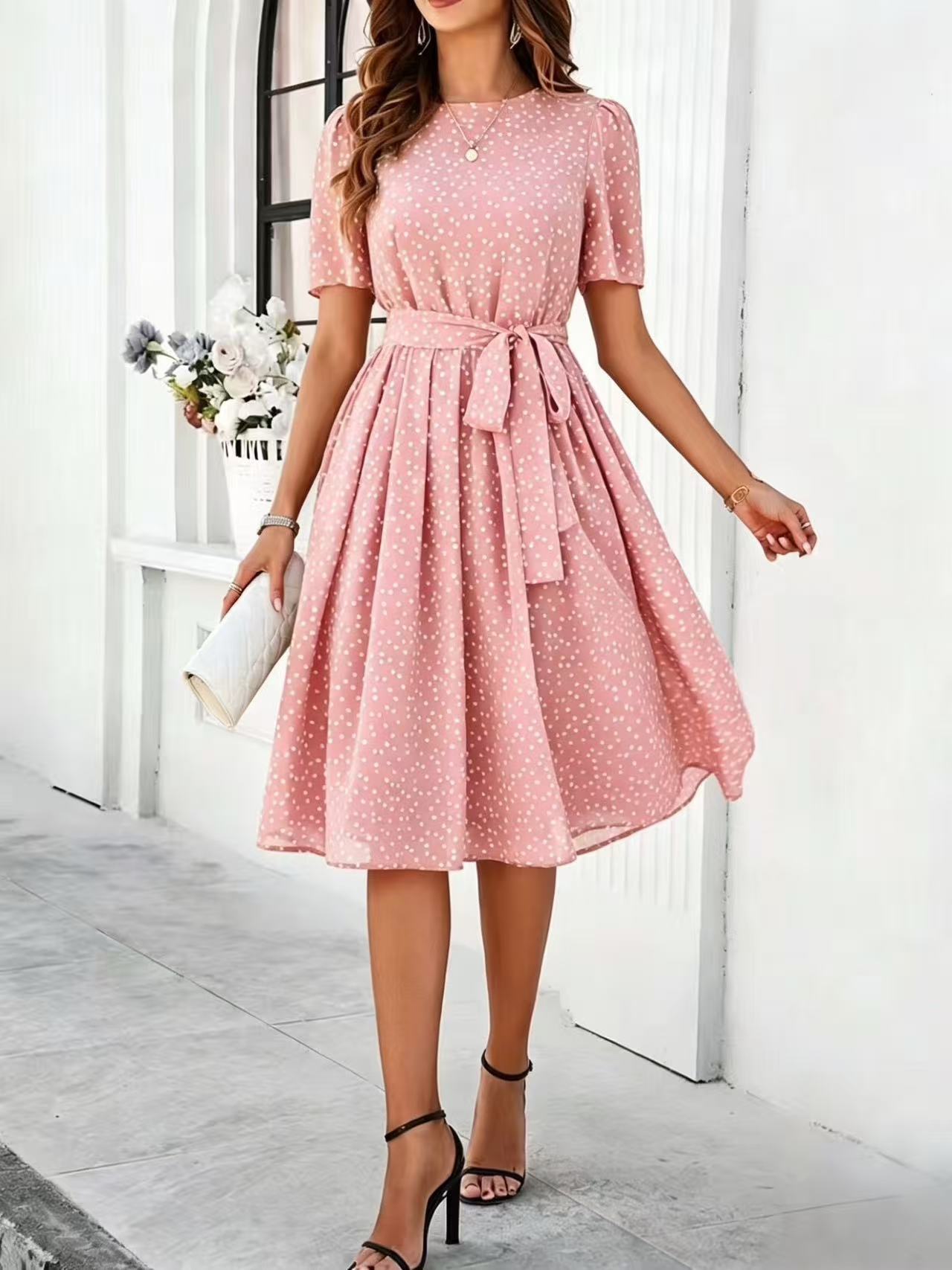 Lace-Up Printed Dress