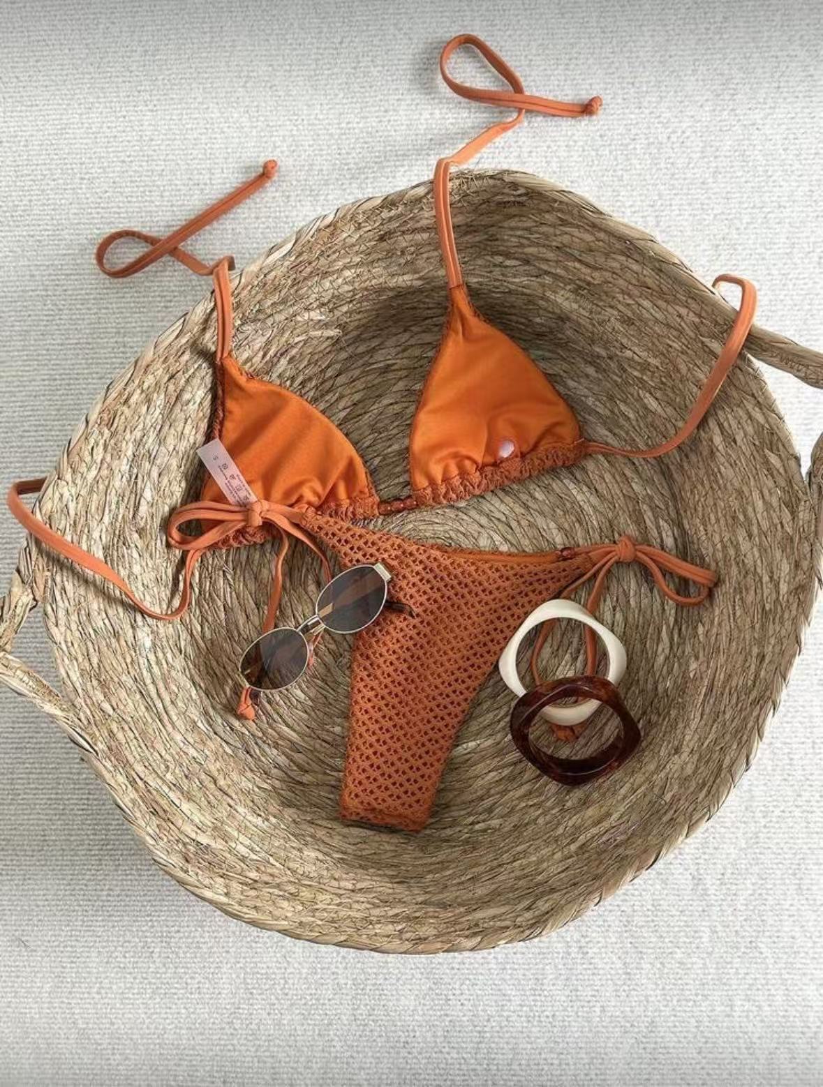Halter Tie Bikini Two Piece Swimsuit Padded Beach Vacation Swimsuit