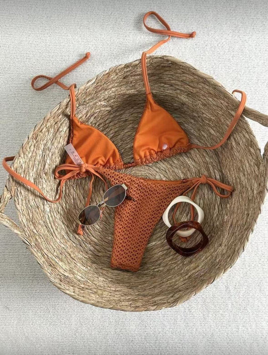 Halter Tie Bikini Two Piece Swimsuit Padded Beach Vacation Swimsuit