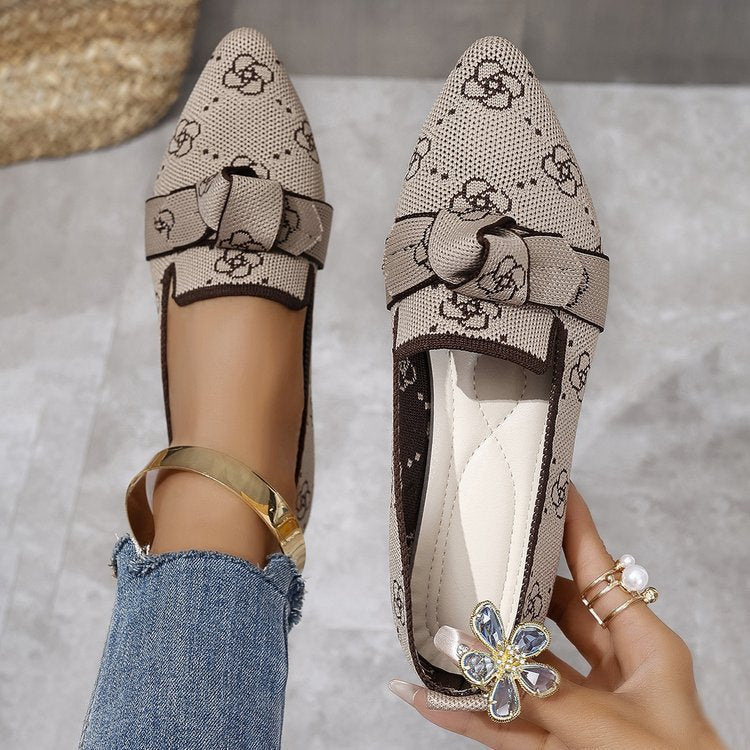 Womens Pointed-Toe Slip-On Flat Shoes Drip Depot