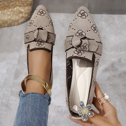 Womens Pointed-Toe Slip-On Flat Shoes Drip Depot