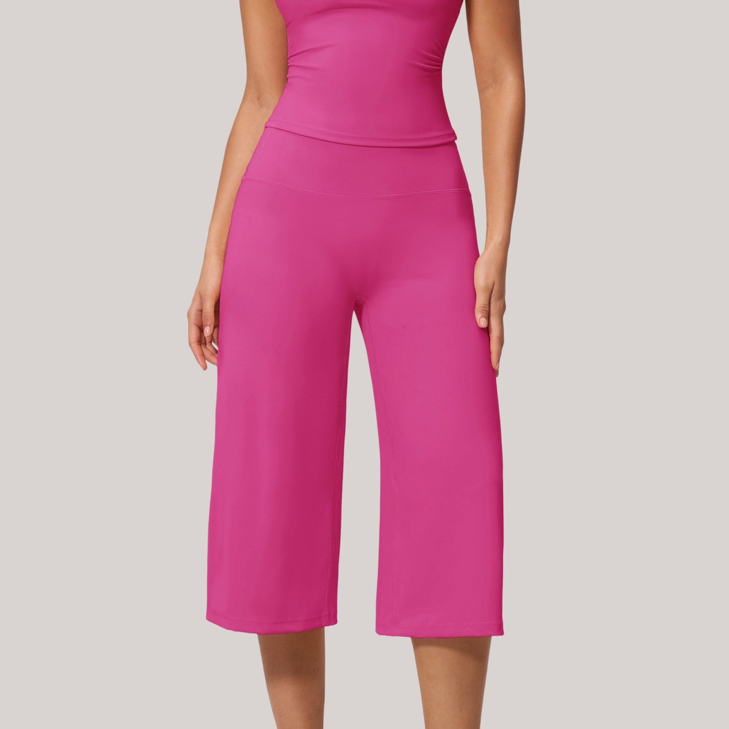 Summer Brushed Fleece Cropped Yoga Pants