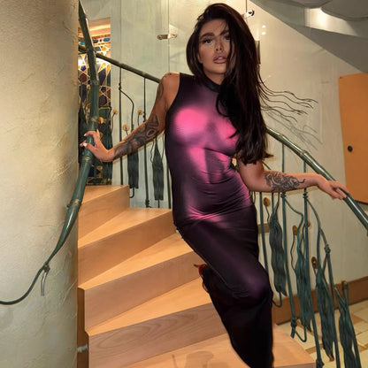 3D Print High Elastic Bodycon Long Dress