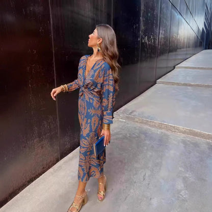 Printed A-Line Womens Dress