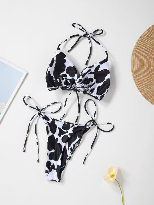 Sexy Lace-Up Bikini Three-Piece Swimsuit
