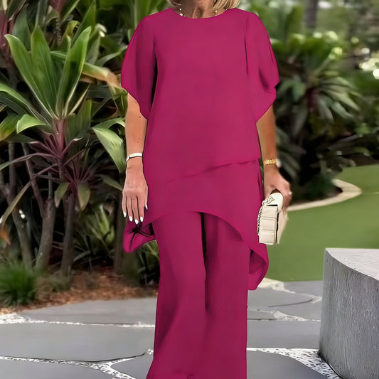 Elegant Chiffon Shirt and Pants Set