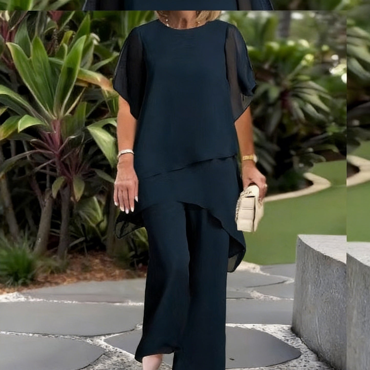 Elegant Chiffon Shirt and Pants Set