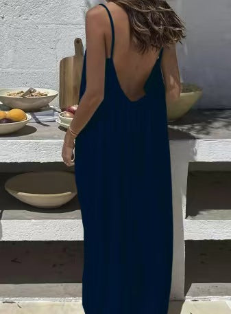 Strappy Backless Long Dress Drip Depot