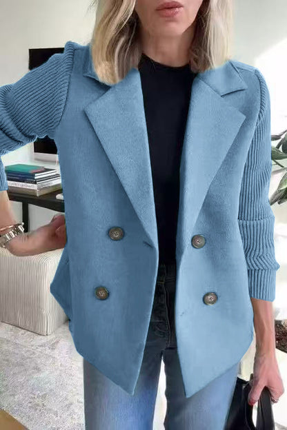Wool Blend Splicing Jacket